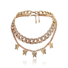 Colar de colar de colar de ouro cubano shangjie oem colares de jóias de ouro colares de canal de borboleta